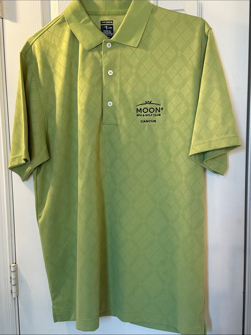 Men's Lime Green Polo Shirt Moon Palace Cancun embroidered logo